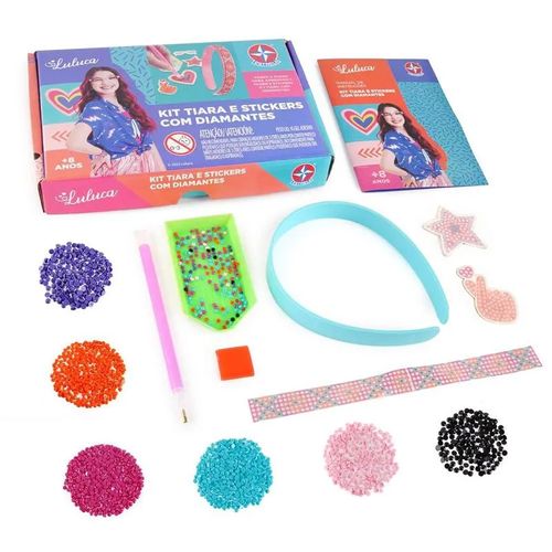 Kit Tiara E Stickers Com Diamantes Luluca Estrela