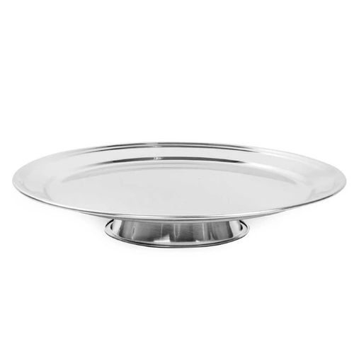 Prato Para Bolo Doces Torta Em Aço Inox 31cm Wellmix