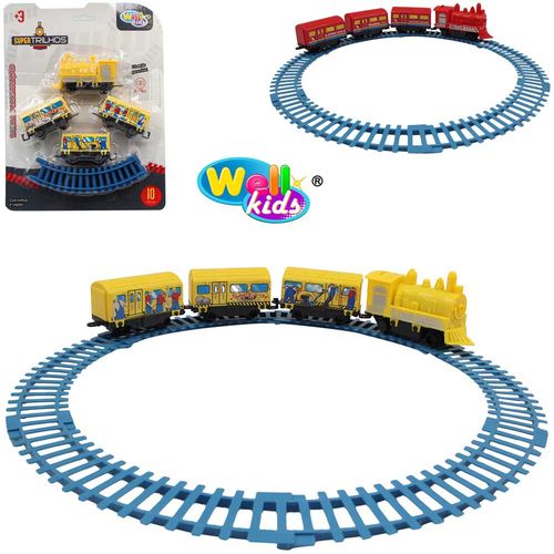Trenzinho Locomotiva Com Trilhos Sortido Well Kids