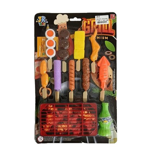 Conjunto Comidinhas Espetinhos Com Grelha De Plástico JR Toys