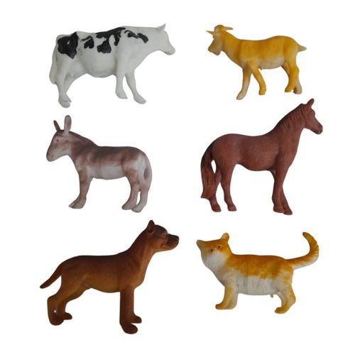 Kit animais de fazenda Em Miniatura Com 6 Peças Jr Toys