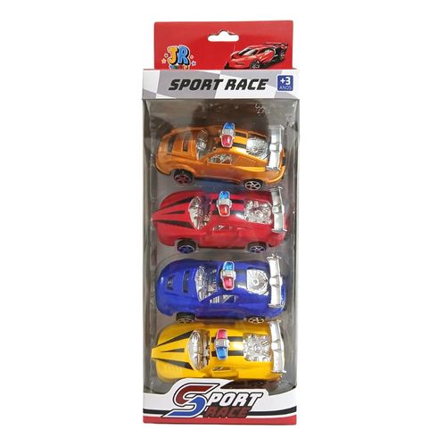 Kit Com 4 Carrinhos Sport Race Sortidos Jr Toys