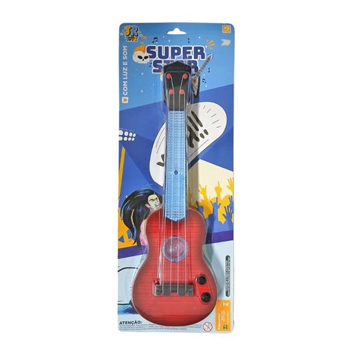 Guitarra Musical Super Star Com Luz e Som Sortida JR Toys