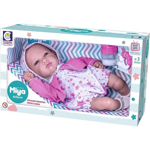 Boneca Bebê Reborn Miya Roupinha Estrela Cotiplás
