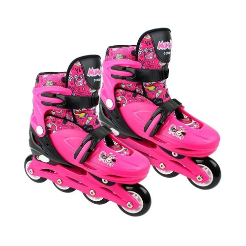 Kit Patins 2 em 1 4 Rodas Tamanhos 32/35 Minnie BBR Toys