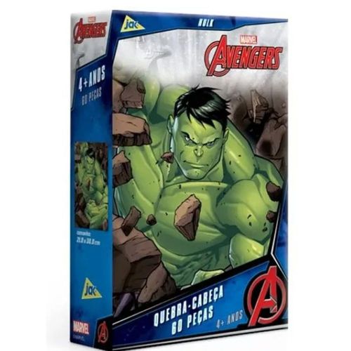 Brinquedo Quebra-Cabeça 60 Peças Vingadores Hulk Jak