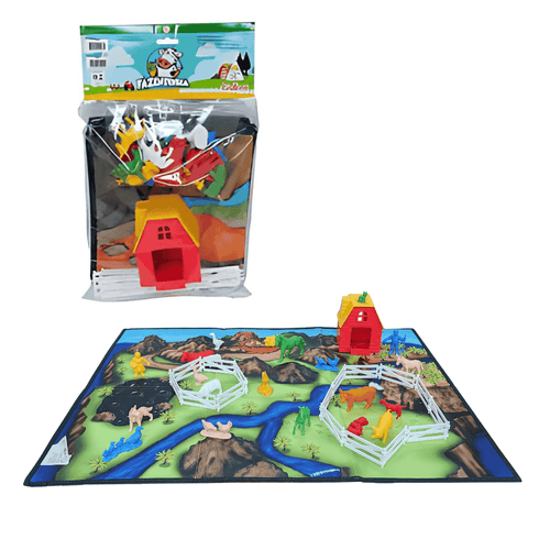 Brinquedo Playset Tapete Fazendinha com Animais e Acessórios Sortido Gulliver