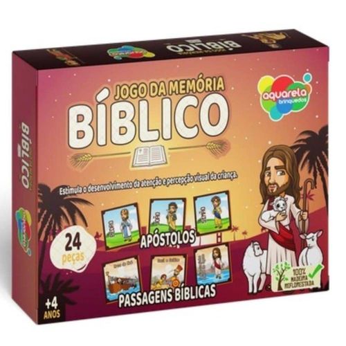 Brinquedo Jogo Da Memoria Bíblico Aquarela Brinquedos