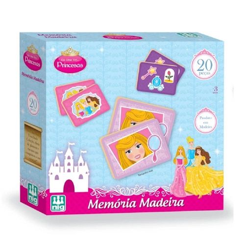Jogo Da Memória Princesas Em Madeira 20 Peças Nig Brinquedos