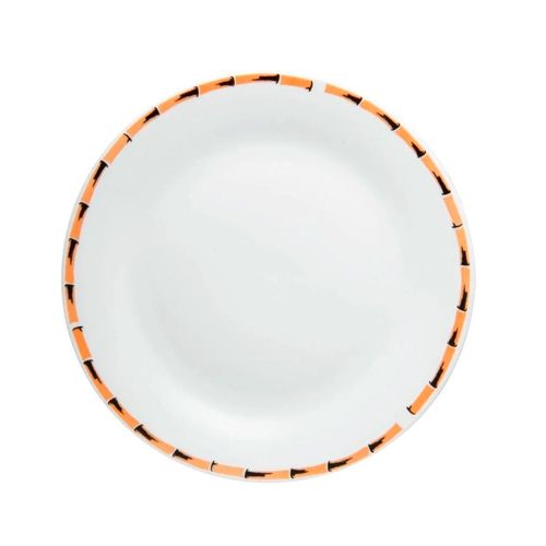 Prato Raso em Porcelana Bambu 27,5cm Branco Lyor