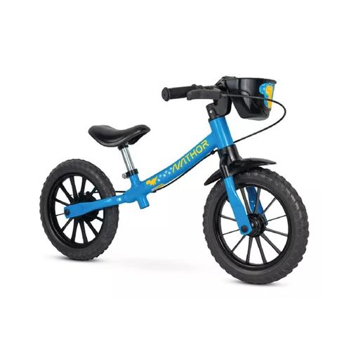 Bicicleta do Equilíbrio Balance Bike Azul Masculina Nathor