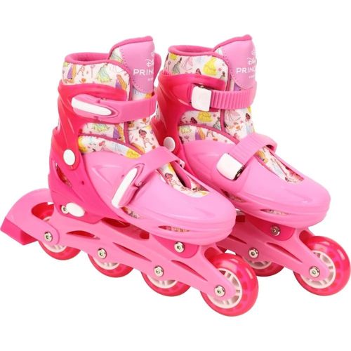 Kit Patins Princesas Disney Rosa Menina Inline Triline 32/35 Bbr Toys