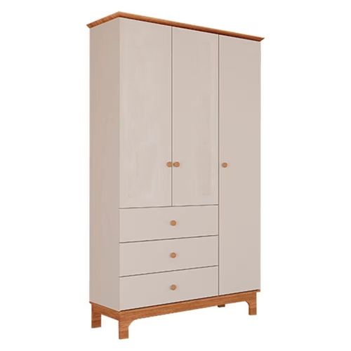Roupeiro Antonella 3 Portas E 3 Gavetas Off White/Caramelo Canaã