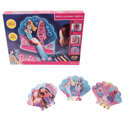 Brinquedo Barbie Sereias: Pinte e Ilumine Fun
