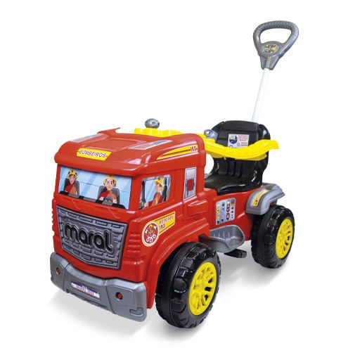 Carrinho de Passeio Quadriciclo Pedal Truck Bombeiros Menino Maral