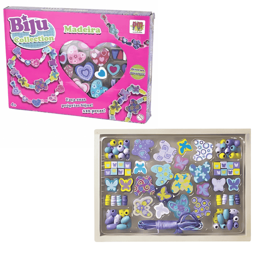 Kit Biju Collection Miçangas De Madeira DM Toys