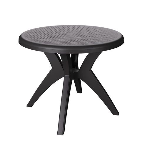 Mesa Deluxe Redonda Preta Forte Plástico