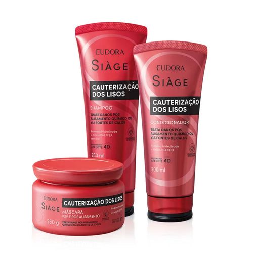 Kit Siàge Cauterização dos Lisos Shampoo, Condicionador e Máscara Eudora