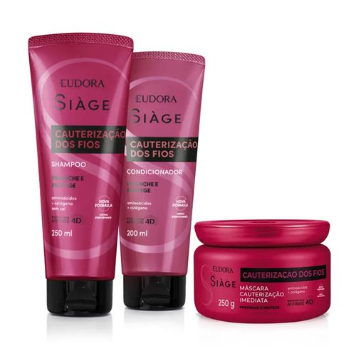 Kit Siàge Cauterização dos Fios Shampoo, Condicionador e Máscara Eudora