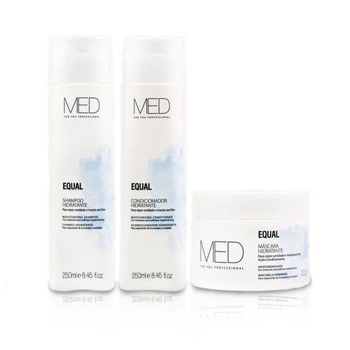 Kit Shampoo, Condicionador e Máscara Hidratante Equal MED For You