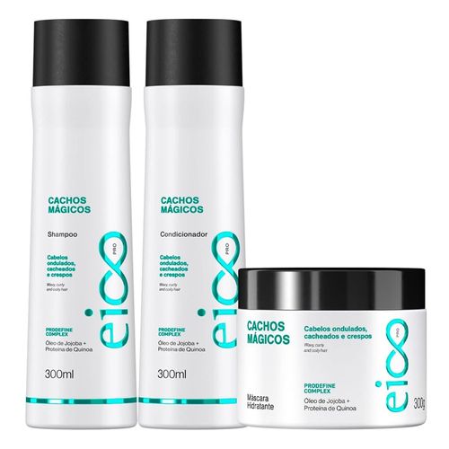 Kit Promo Shampoo, Condicionador e Máscara Cachos Mágicos Eico