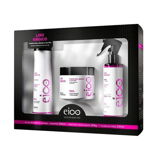 Kit Promo Shampoo, Máscara e Fluido Liso Mágicos Eico