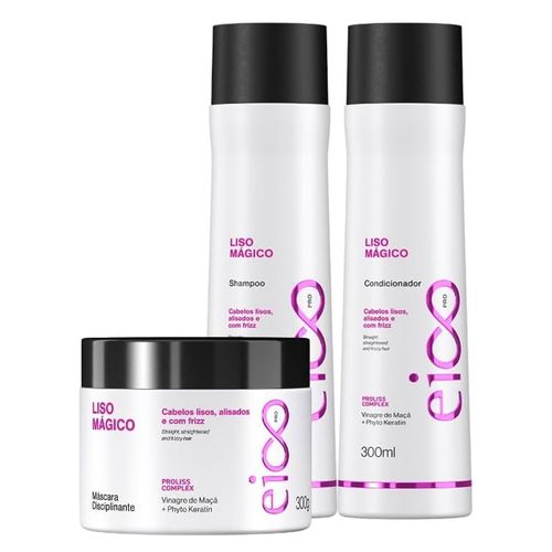 Kit Promo Shampoo, Condicionador e Máscara Liso Mágico Eico
