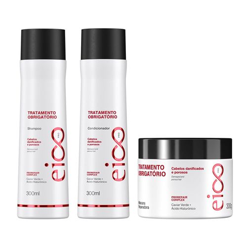 Kit Promo Shampoo, Condicionador e Máscara Tratamento Obrigatório Eico
