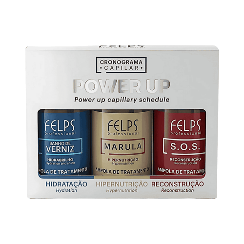 Kit Ampolas Cronograma Capilar Power Up 15ml Felps