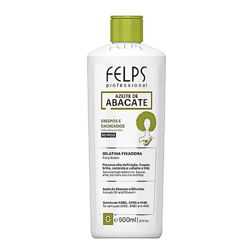 Gelatina Fixadora Cachos Azeite de Abacate 500ml Felps