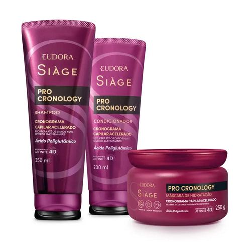 Kit Siàge Pro Cronology Shampoo, Condicionador e Máscara Eudora
