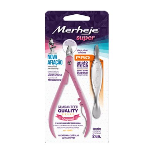 Kit de Alicate Para Cutículas e Pinça Anatômica Merheje