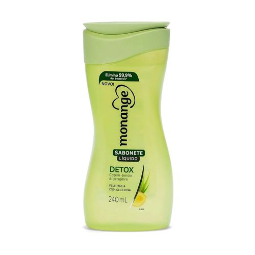 Sabonete Líquido Detox Capim-Limão e Gengibre 240ml Monange