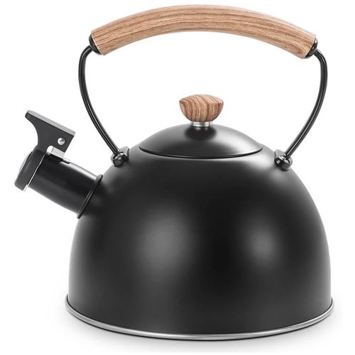 Chaleira Inox Com Apito de Indução Preto Roma Vintage 1,5L Brinox