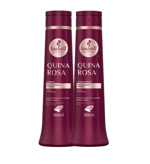 Kit Shampoo e Condicionador Quina Rosa 500ml Haskell