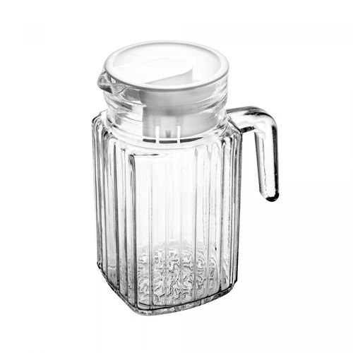 Jarra De Vidro Com Tampa Em Plástico Branca 550ml Lyor