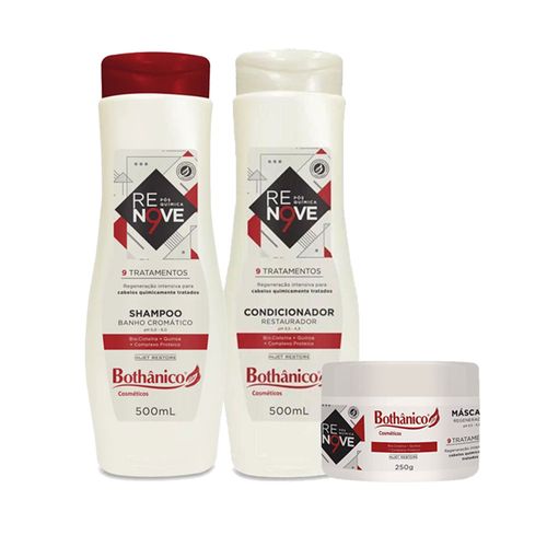 Kit Renove Pós Química Shampoo, Condicionador 500ml E Máscara 250g Bothanico