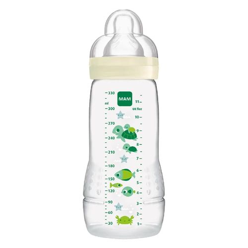 Mamadeira Easy Active Neutro 330ml 4m+  MA40813/4832 MAM  (ESTAMPAS SORTIDAS - ENVIO MEDIANTE DISPONIBILIDADE)