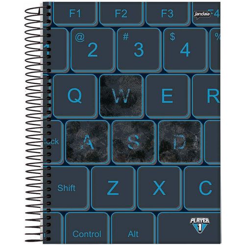 Caderno 15 Matérias 240 Folhas Player 1 Jandaia (CAPAS SORTIDAS)