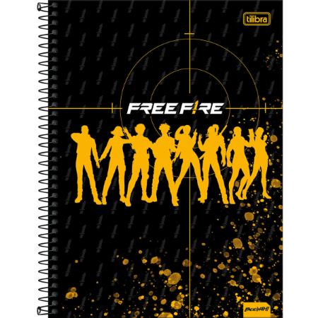 Caderno 16 Matérias 256 Folhas Free Fire Tilibra (CAPAS SORTIDAS)