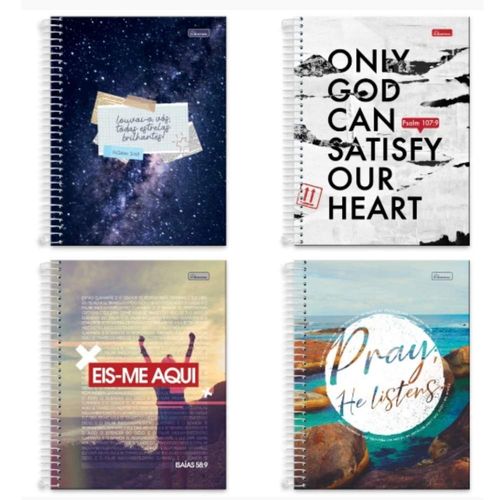 Caderno Bliss Religioso 20 Matérias 400 Folhas Cadersil (CAPAS SORTIDAS)