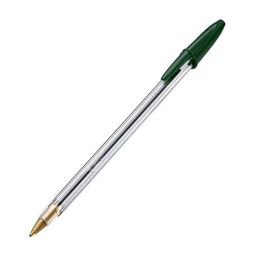 Caneta Esferográfica 1.0mm Ponta Média Verde Bic Cristal
