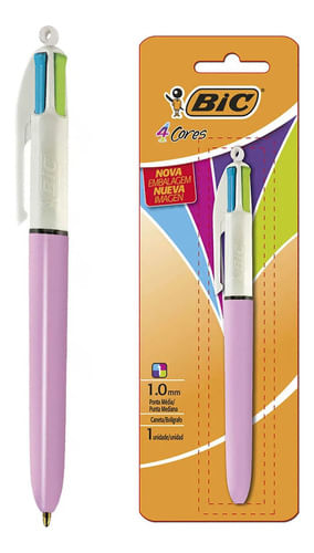 Caneta Esferográfica 4 Cores Pastéis Bic