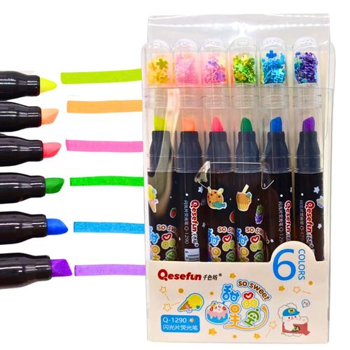 Caneta Marca Texto Neon 6 Cores Dafu