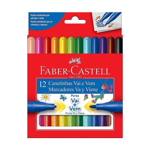 Canetinhas Vai E Vem 12 Cores Faber Castell