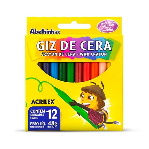Giz De Cera 12 Unidades Acrilex