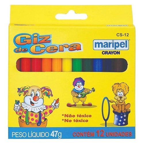 Giz De Cera Com 12 Cores Maripel
