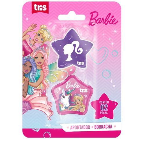 Kit Apontador E Borracha Barbie Sortidos Tris