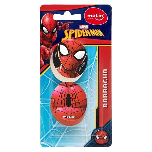 Kit Com 2 Borrachas Tema Homem-Aranha Sortidas Molin