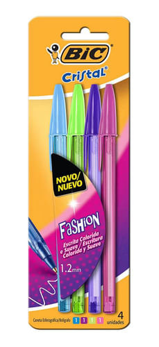 Kit Com 4 Canetas Esferográfica Cristal Bic